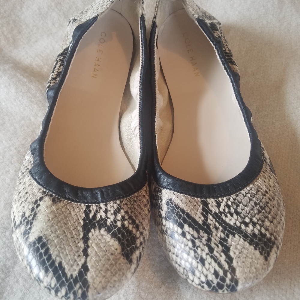 Cole Haan snake print ballet flats